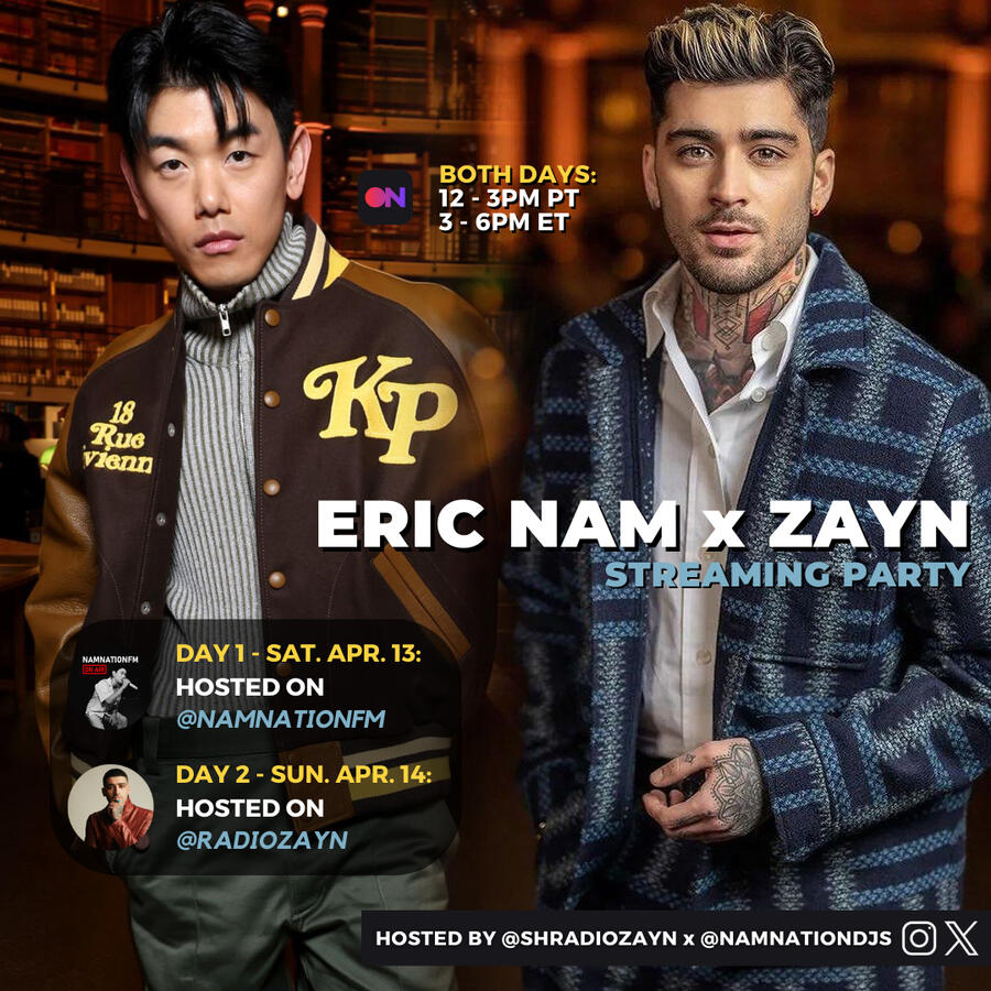 Eric Nam and Zayn Stationhead Streaming Party