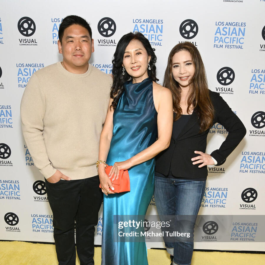 Director Jason Park, Producer Nina Yang Bongiovi, and Michelle Okkyung Lee at Los Angeles Asian Pacific Film Festival for Transplant movie