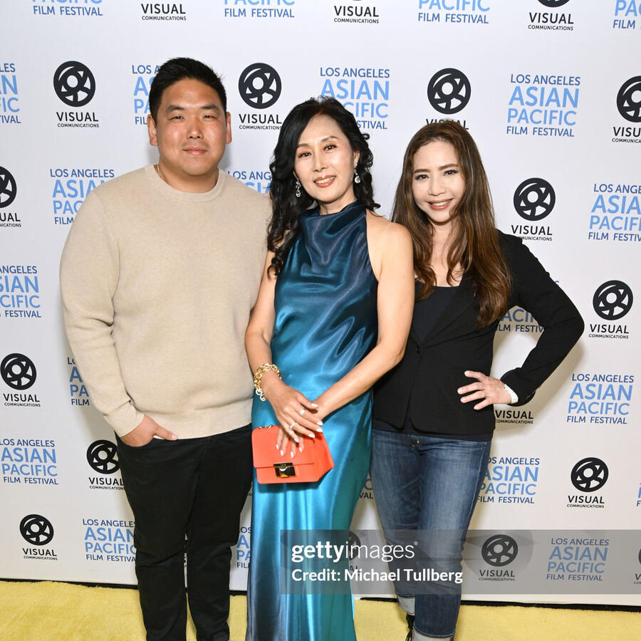 Director Jason Park, Producer Nina Yang Bongiovi, and Michelle Okkyung Lee at Los Angeles Asian Pacific Film Festival for Transplant movie