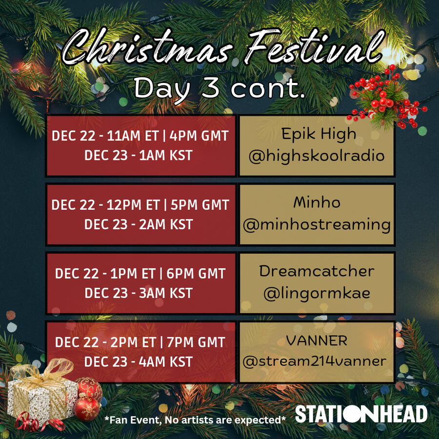Christmas Festival Group Stations Event Line-up on Stationhead Christmas Festival Group Stations Event Line-up on Stationhead