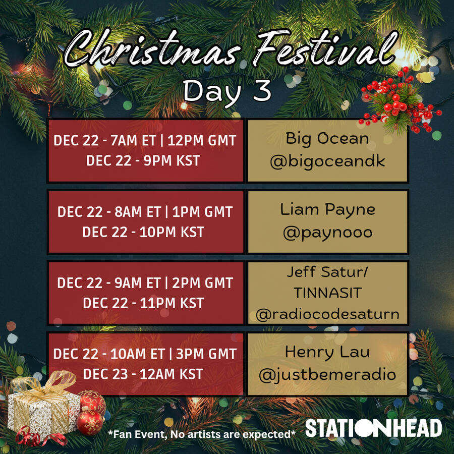 Christmas Festival Group Stations Event Line-up on Stationhead Christmas Festival Group Stations Event Line-up on Stationhead