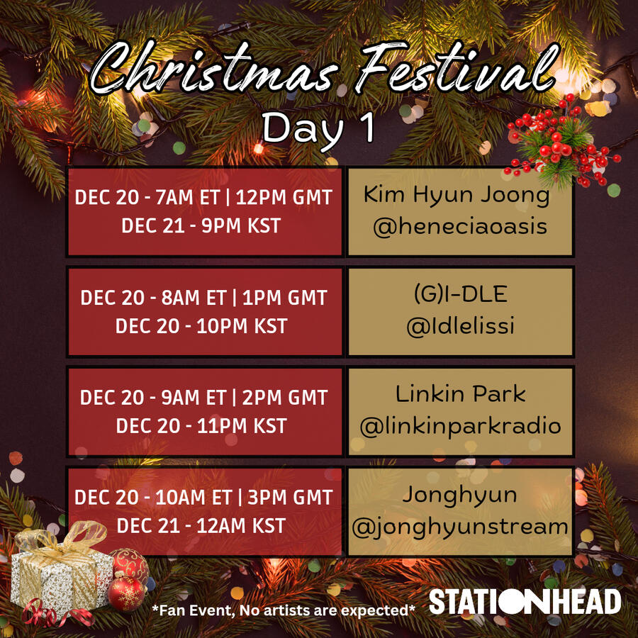 Christmas Festival Group Stations Event Line-up on Stationhead Christmas Festival Group Stations Event Line-up on Stationhead