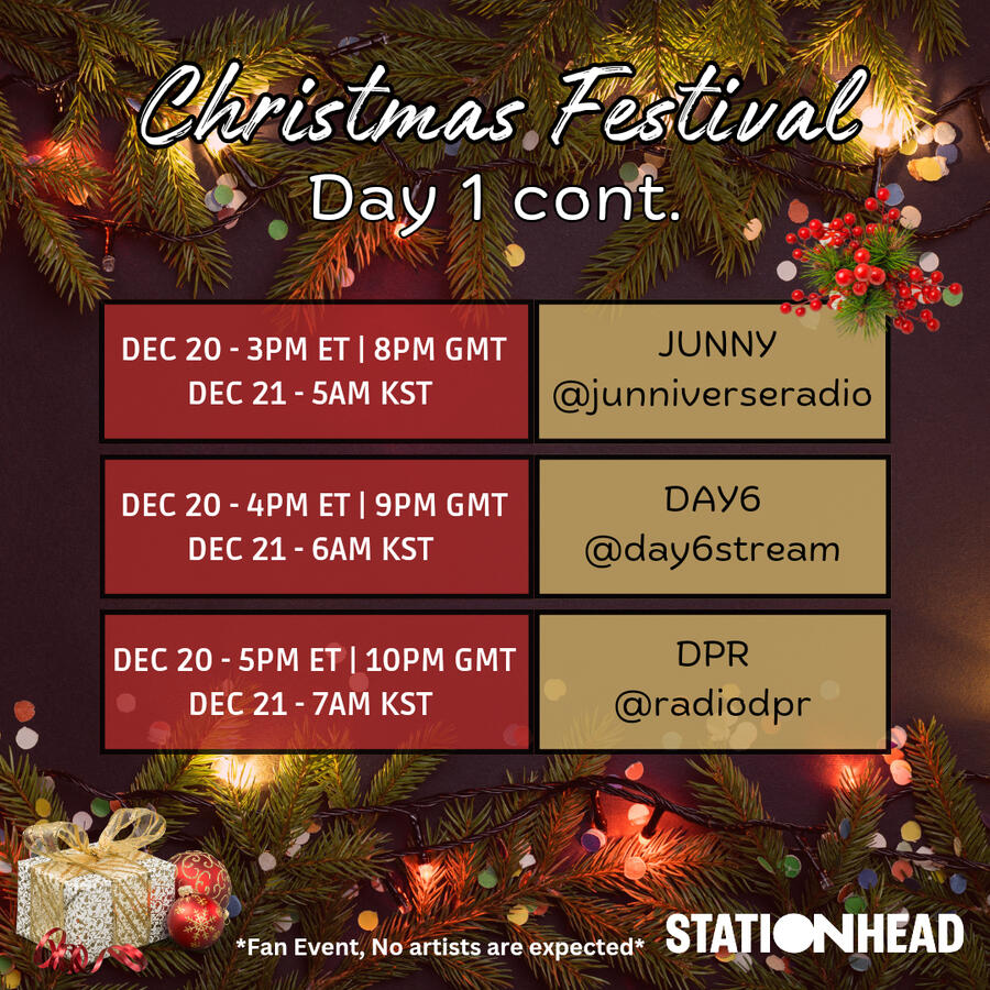Christmas Festival Group Stations Event Line-up on Stationhead