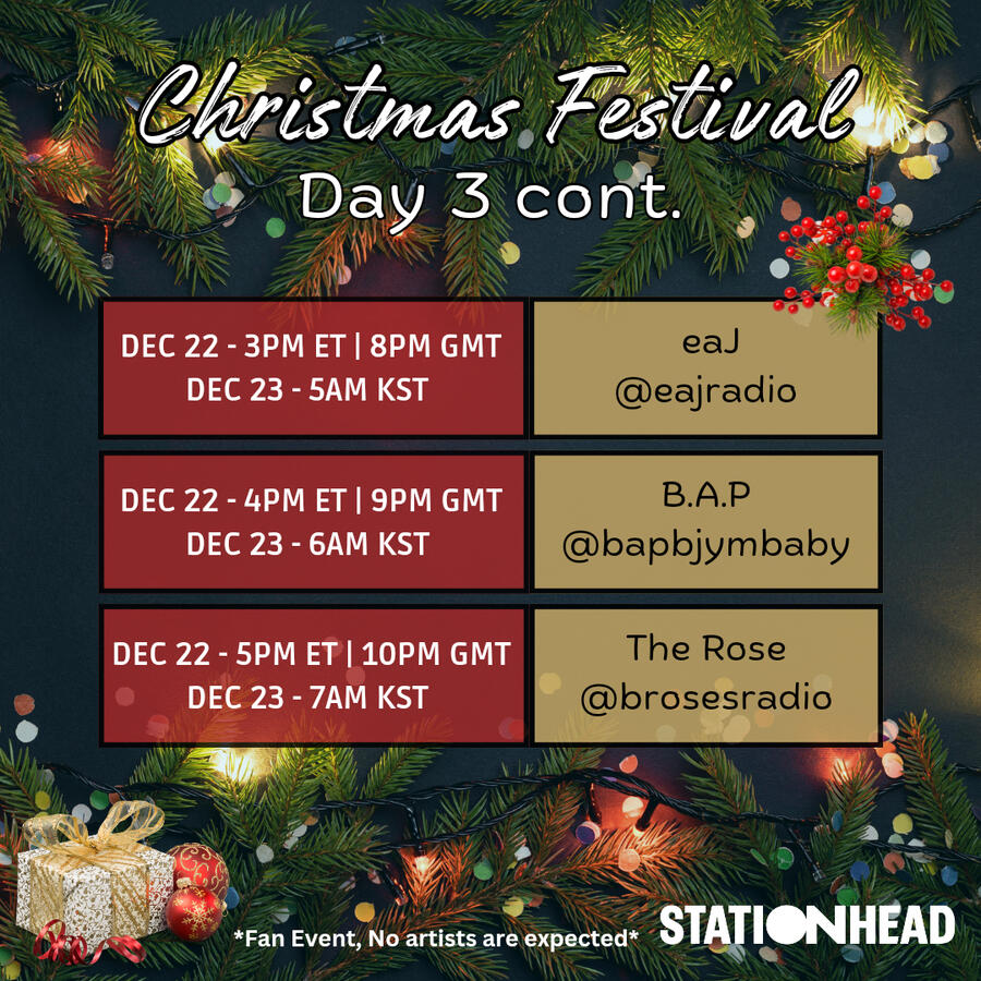 Christmas Festival Group Stations Event Line-up on Stationhead Christmas Festival Group Stations Event Line-up on Stationhead