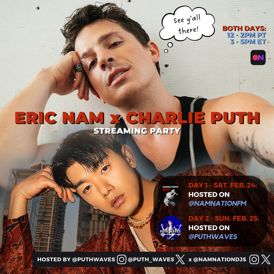 Eric Nam and Charlie Puth Stationhead Streaming Party