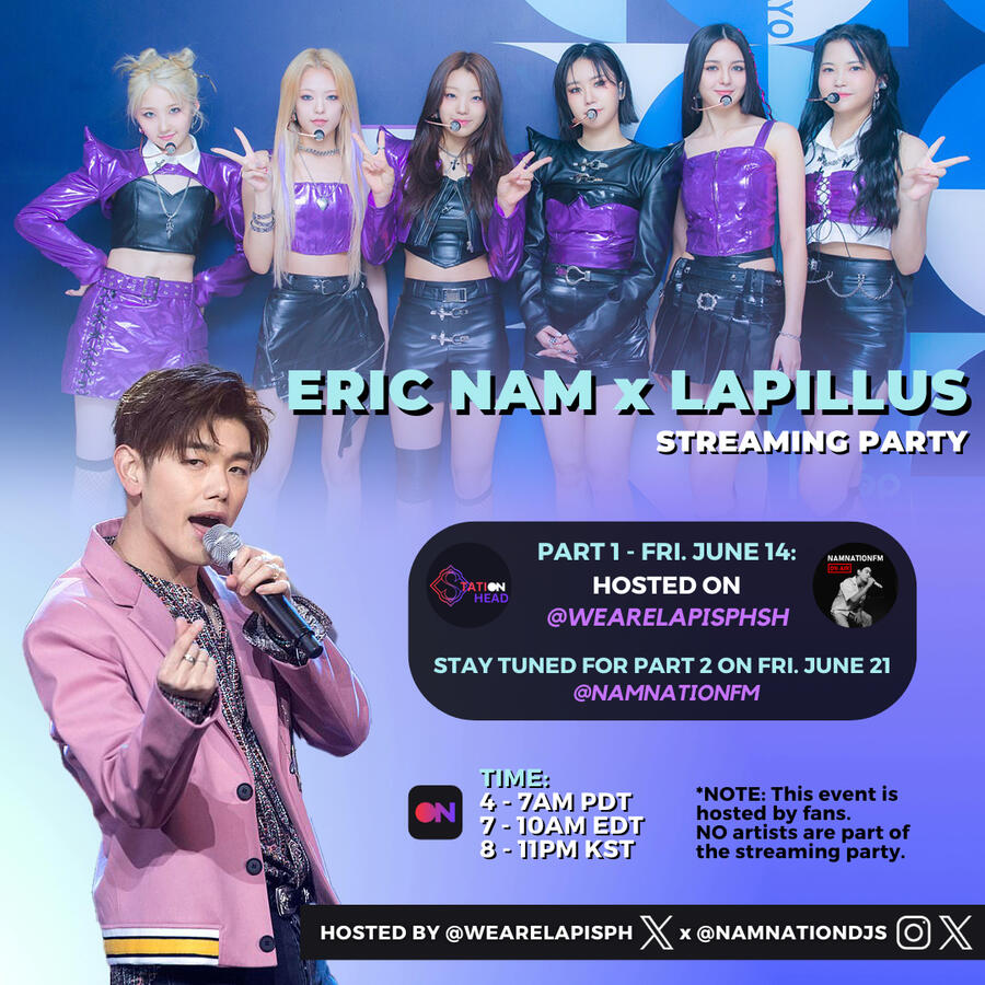 Eric Nam x Lapillus Streaming Party Eric Nam and Lapillus Stationhead Streaming Party