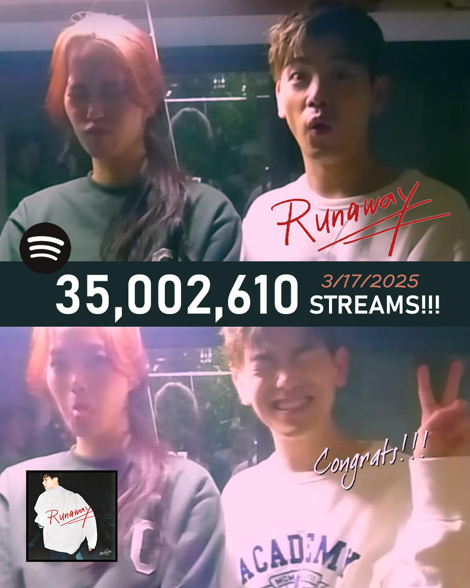 Eric Nam Runaway 35 Million Spotify Streams Achieved