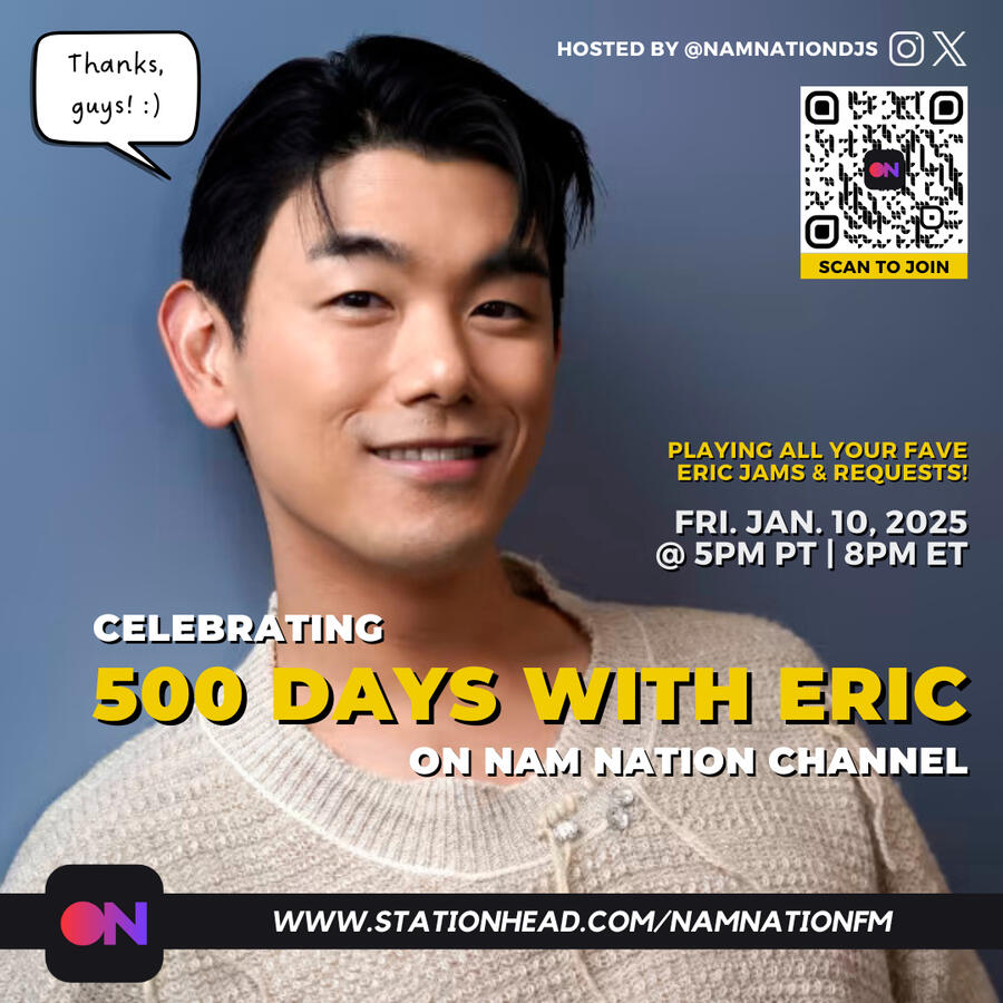 Eric Nam Stationhead Streaming Party to celebrate our 500 days Eric Nam Stationhead Streaming Party to celebrate our 500 days
