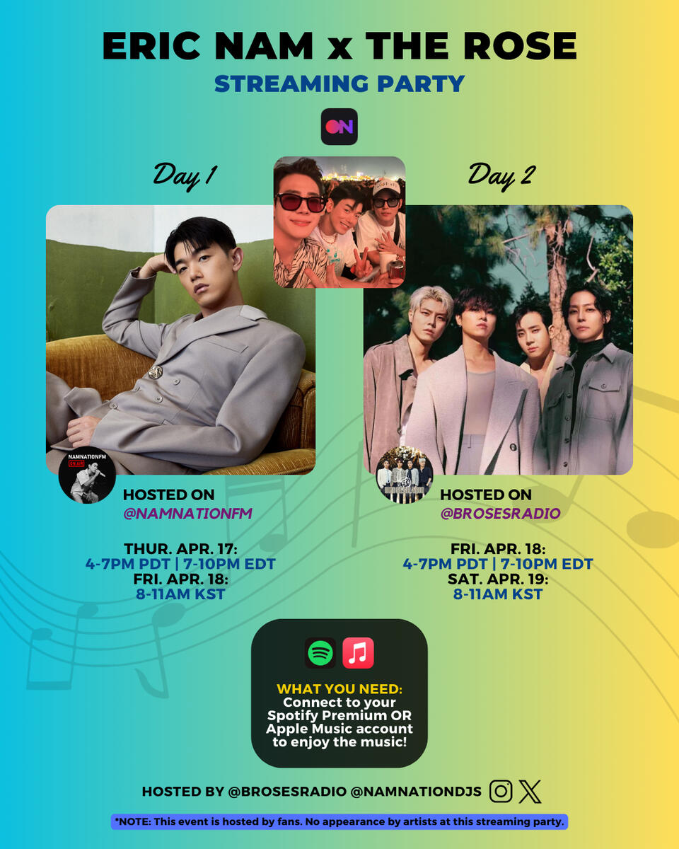 Eric Nam x The Rose Streaming Party Eric Nam and The Rose Stationhead Streaming Party
