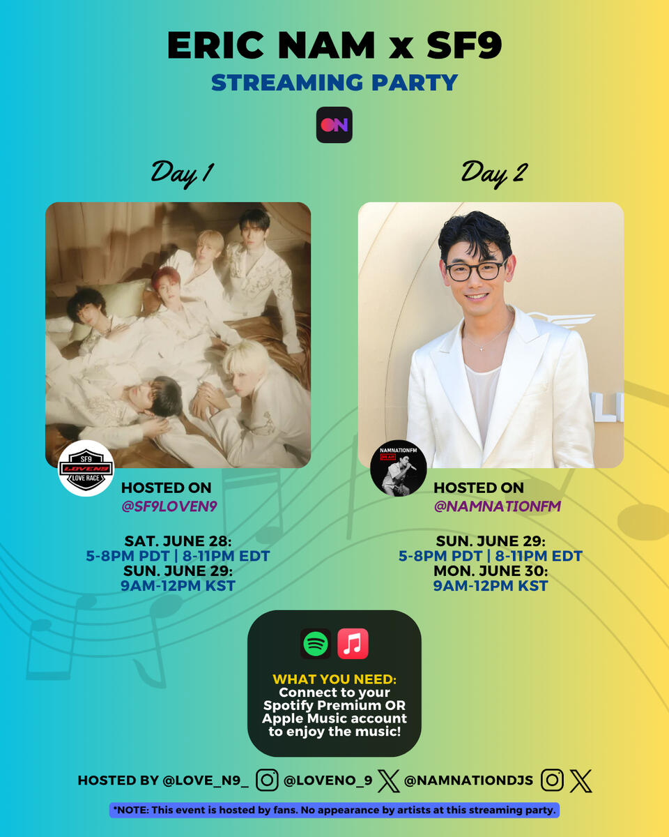 Eric Nam x SF9 Streaming Party Eric Nam and SF9 Stationhead Streaming Party