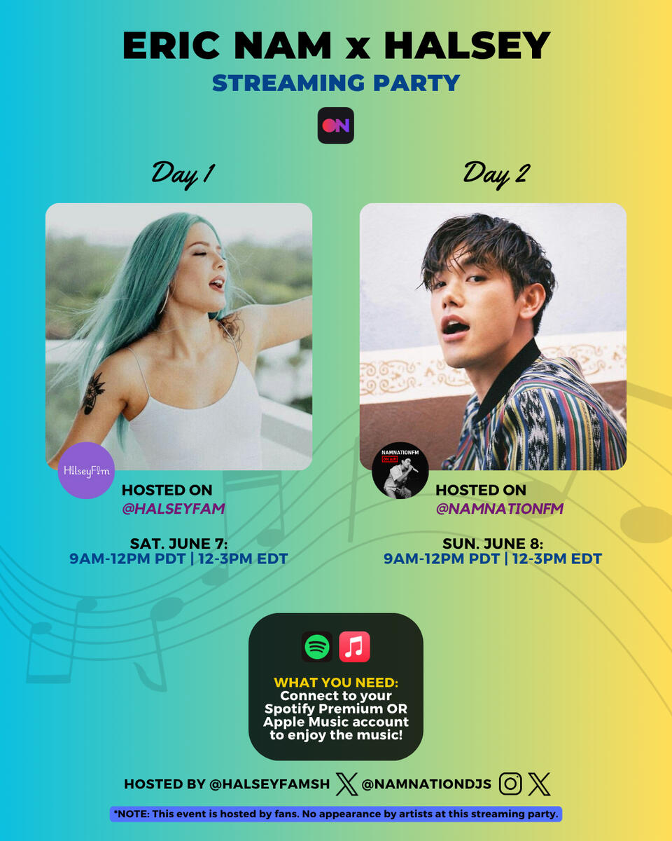 Eric Nam x Halsey Streaming Party Eric Nam and Halsey Stationhead Streaming Party