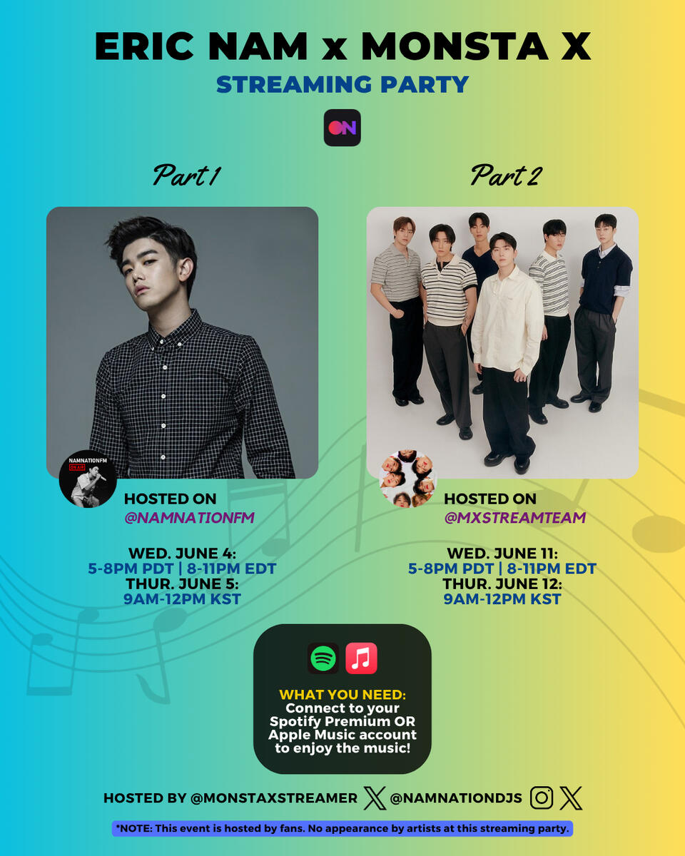 Eric Nam and MONSTA X Stationhead Streaming Party