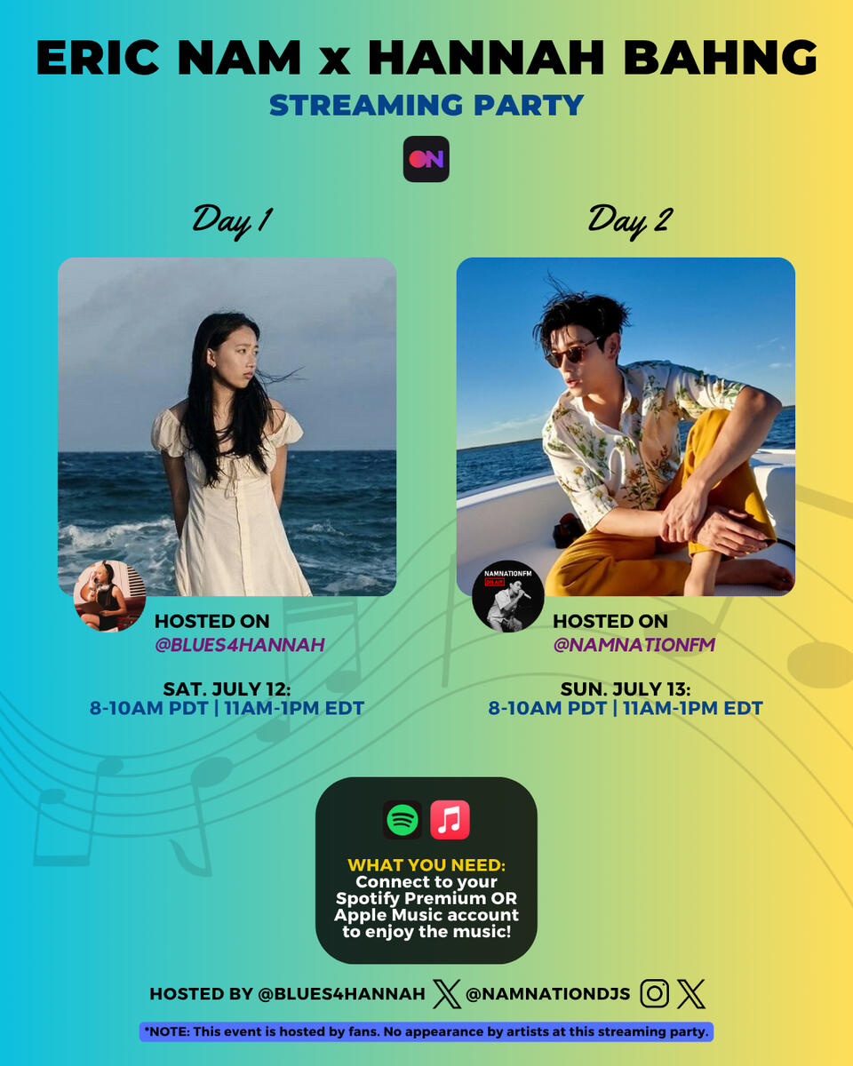Eric Nam x Hannah Bahng Streaming Party Eric Nam and Hannah Bahng Stationhead Streaming Party