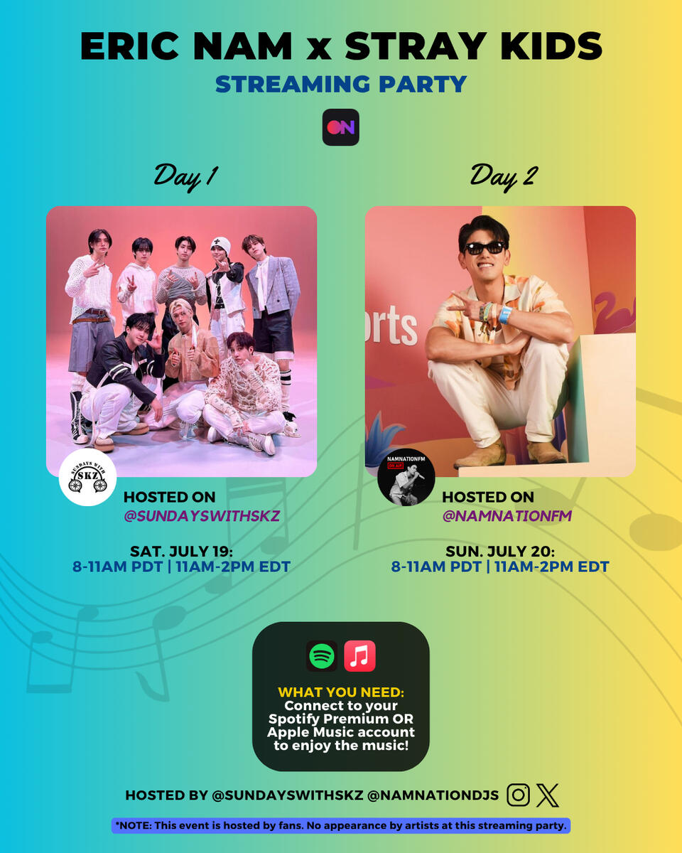 Eric Nam x Stray Kids Streaming Party Eric Nam and Kevin Woo Stationhead Streaming Party