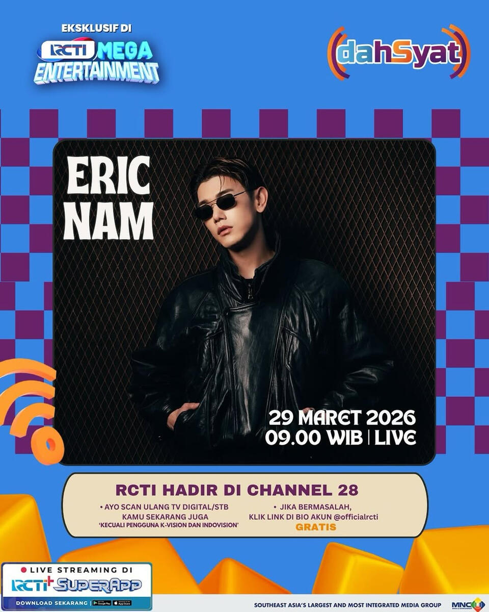 Eric Nam performing live as a special guest on dahSyat on Sun. March 29, 2026.