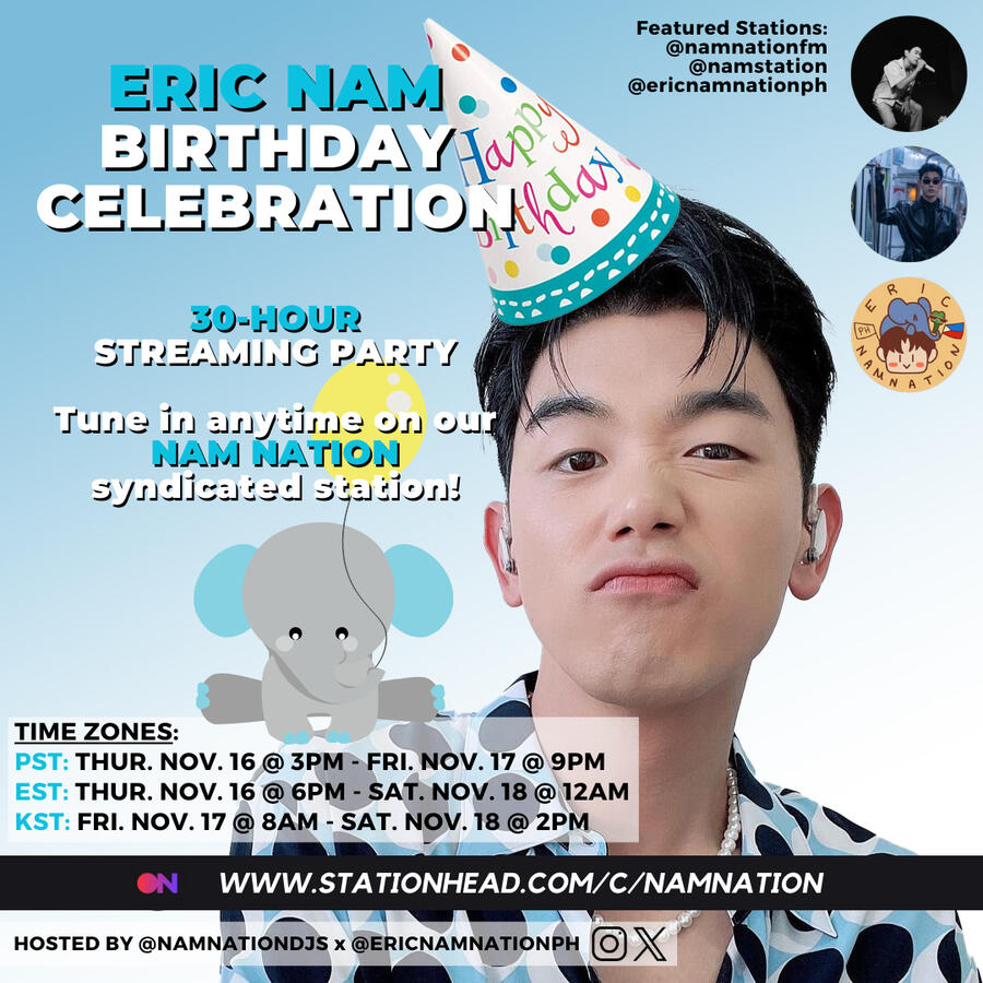 Eric Nam Birthday Streaming Parties on Stationhead Eric Nam Birthday Streaming Parties on Stationhead