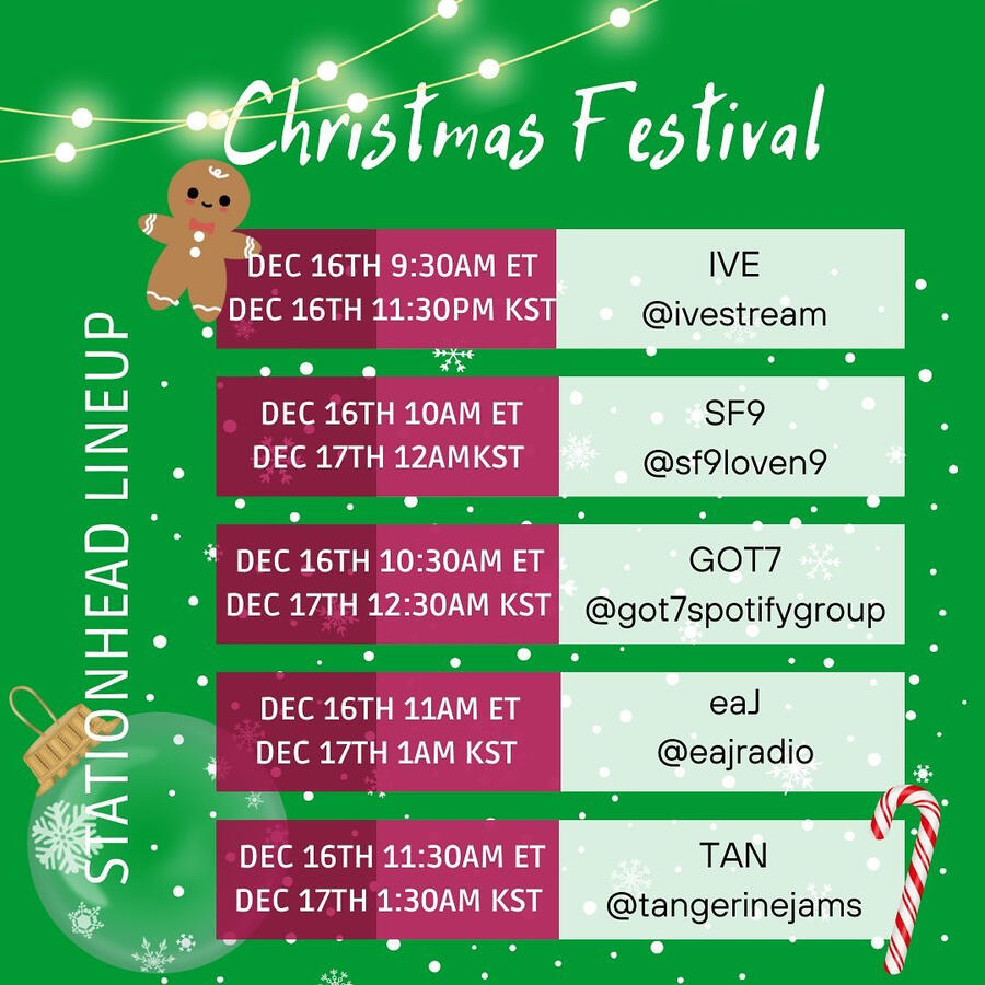 Christmas Festival Group Stations Event Line-up on Stationhead Christmas Festival Group Stations Event Line-up on Stationhead