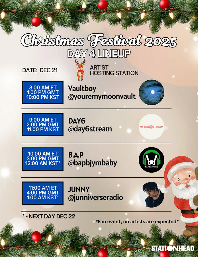 Christmas Festival Group Stations Event Line-up on Stationhead Christmas Festival Group Stations Event Line-up on Stationhead