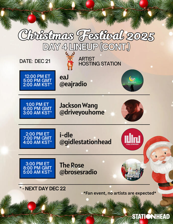 Christmas Festival Group Stations Event Line-up on Stationhead