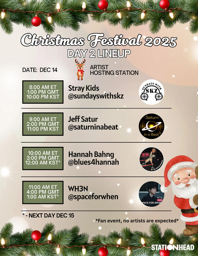 Christmas Festival Group Stations Event Line-up on Stationhead Christmas Festival Group Stations Event Line-up on Stationhead