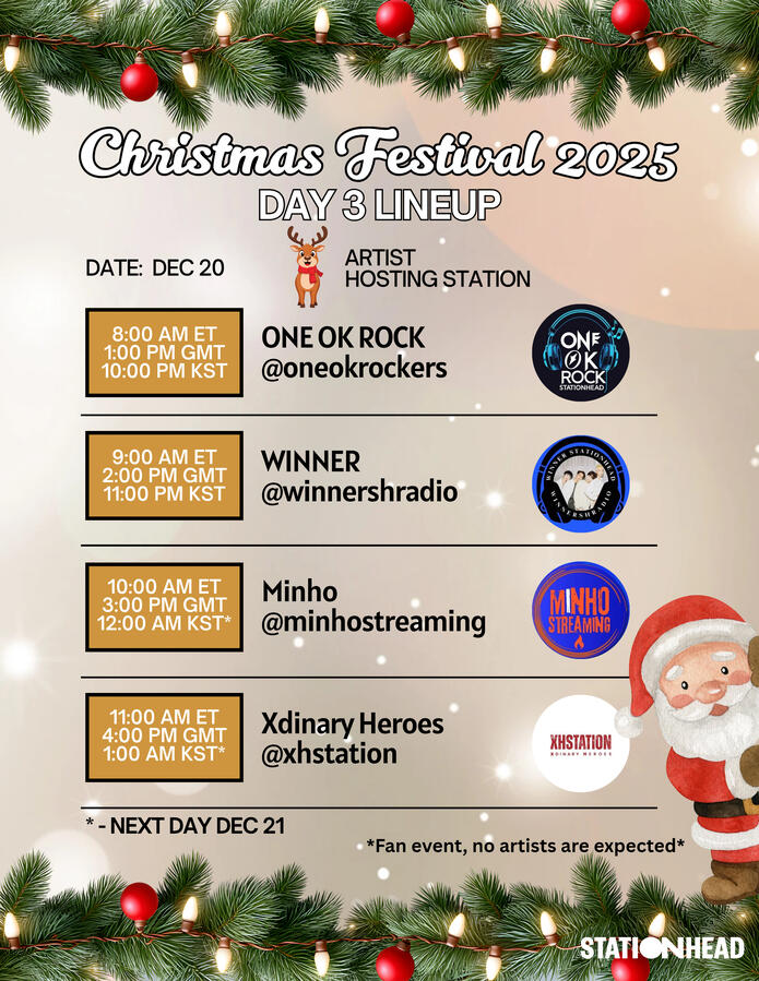 Christmas Festival Group Stations Event Line-up on Stationhead Christmas Festival Group Stations Event Line-up on Stationhead