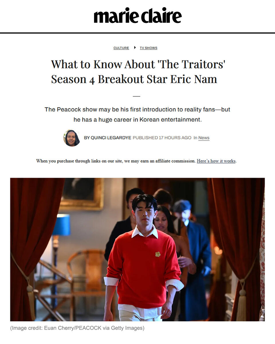 What to Know About The Traitors Season 4 Breakout Star Eric Nam
