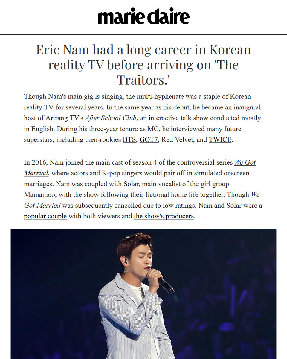 What to Know About The Traitors Season 4 Breakout Star Eric Nam What to Know About The Traitors Season 4 Breakout Star Eric Nam