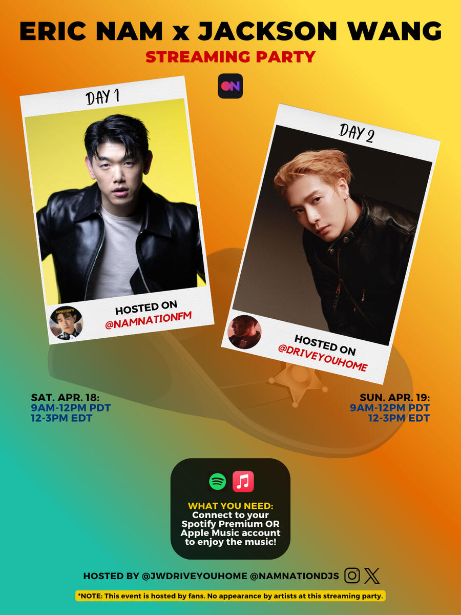 Eric Nam and Jackson Wang Stationhead Streaming Party Eric Nam and Jackson Wang Stationhead Streaming Party