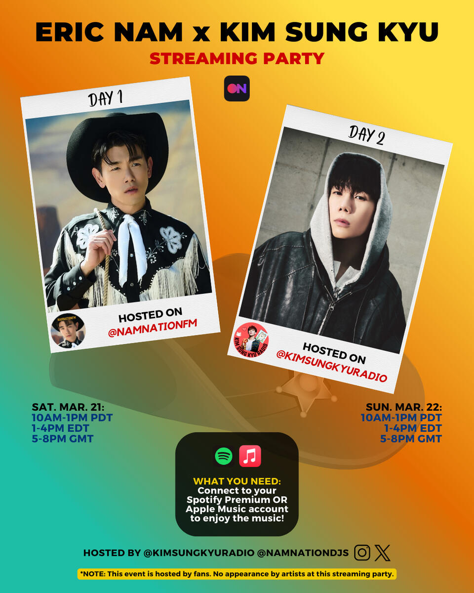 Eric Nam and Kim Sung Kyu Stationhead Streaming Party