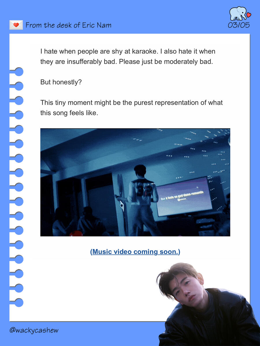 Eric Nam newsletter sent on May 27, 2026 - Miss Me More single out on June 5, 2026 Eric Nam newsletter sent on May 27, 2026 - Miss Me More single out on June 5, 2026