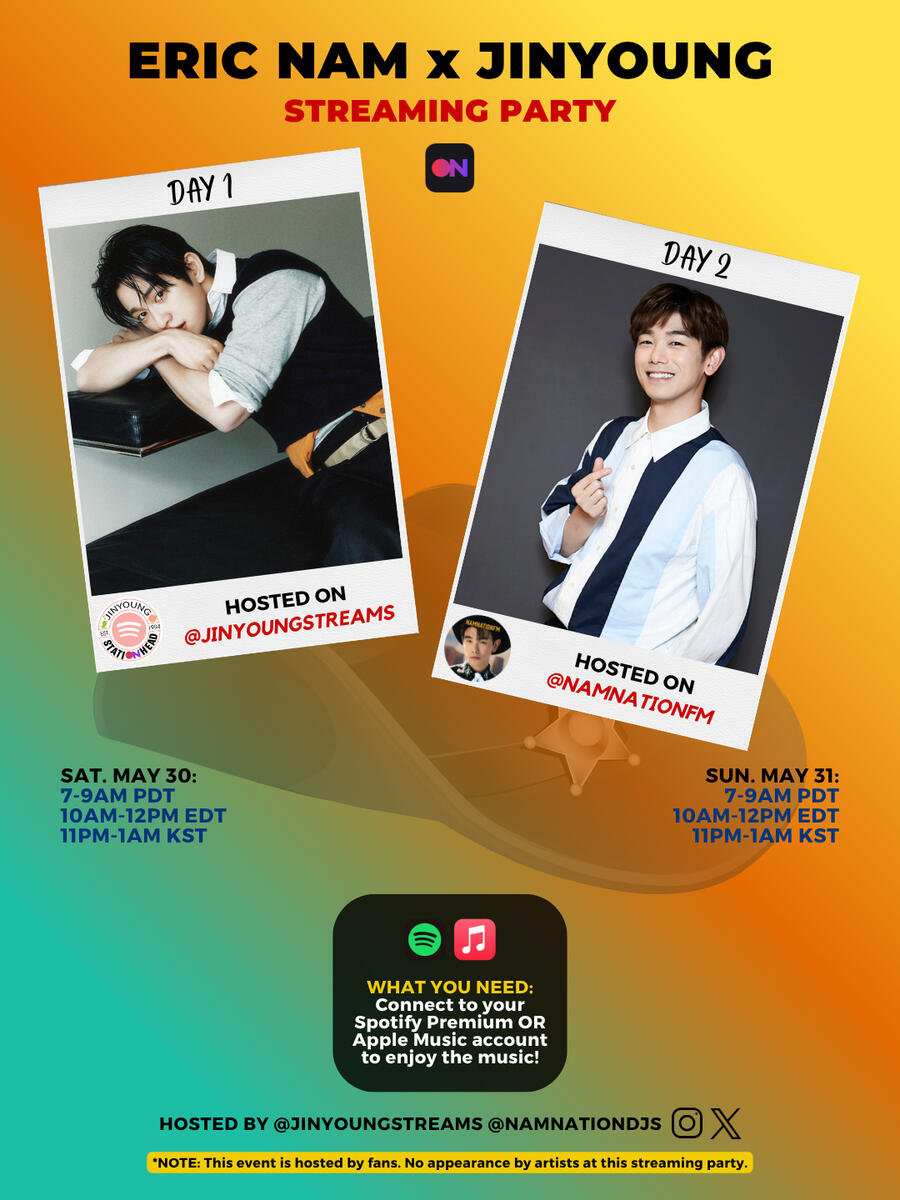 Eric Nam and Jinyoung Stationhead Streaming Party Eric Nam and Jinyoung Stationhead Streaming Party