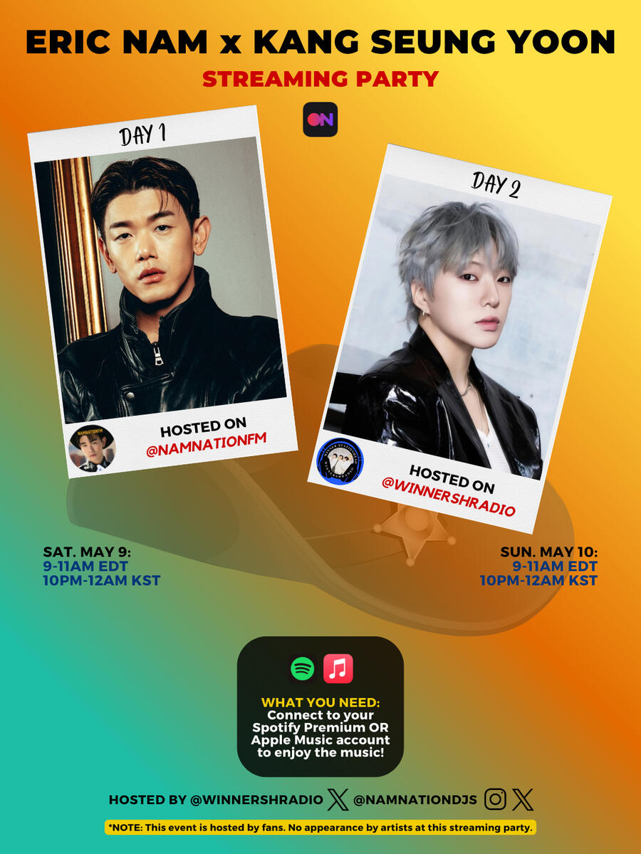 Eric Nam and Kang Seung Yoon (WINNER) Stationhead Streaming Party