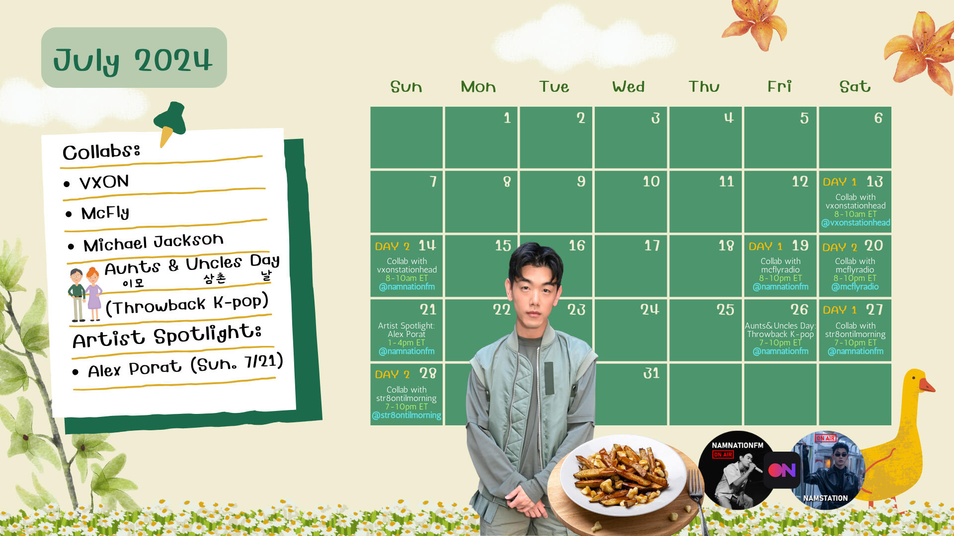 July 2024 Calendar for Nam Nation Stationhead DJs