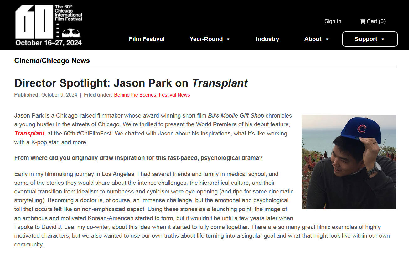 Director Spotlight: Jason Park on Transplant starring Eric Nam