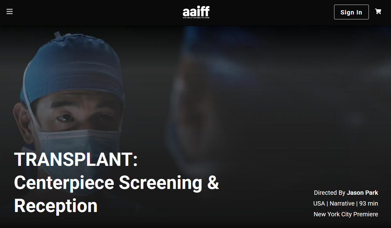 Eric Nam Transplant at the 48th Asian American International Film Festival Transplant starring Eric Nam and directed by Jason Park is the Centerpiece Presentation at the 48th Asian American International Film Festival.