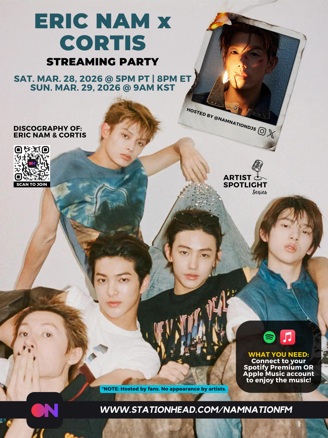 Eric Nam and CORTIS Stationhead Streaming Party
