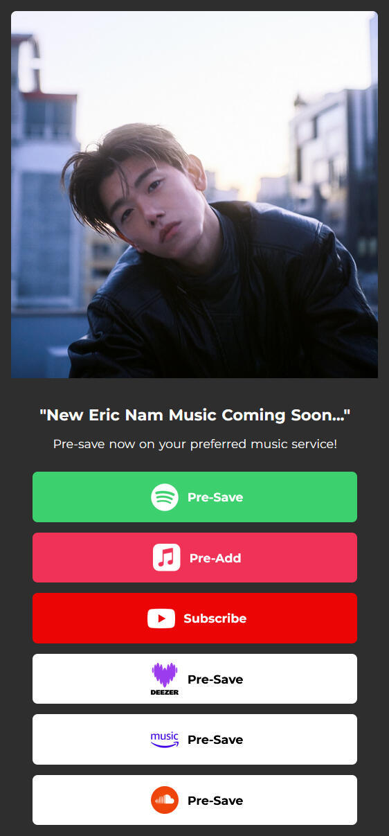 Eric Nam upcoming single Miss Me More pre-save link Eric Nam upcoming single Miss Me More pre-save link