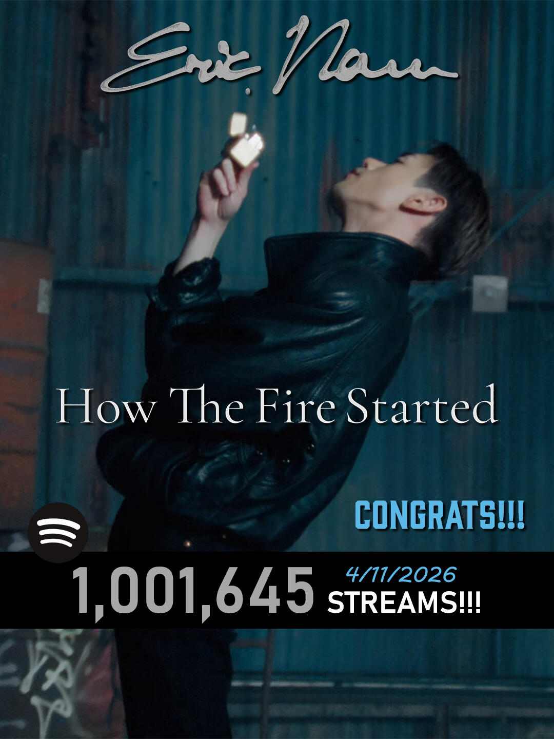 Eric Nam How The Fire Started 1M Spotify Streams Achieved Eric Nam How The Fire Started 1M Spotify Streams Achieved